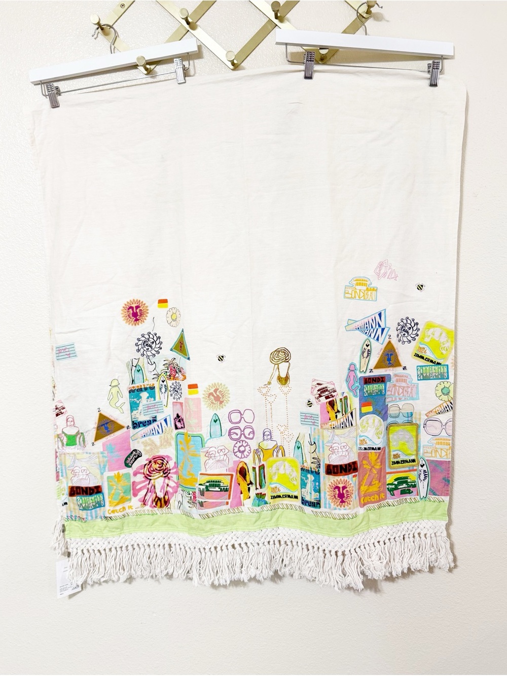 Zimmermann Textured Towel Fringe Trims 100% Cotton Multicolor Vibrant NEW